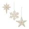 4" Ceramic Star & Snowflake Ornaments Set